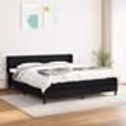 vidaXL Sommier à lattes de lit avec matelas Noir 180x200 cm Tissu - 180 x 200 cm