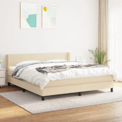 vidaXL Sommier à lattes avec matelas 180x200 cm - Crème
