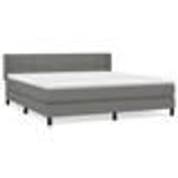 vidaXL Sommier à lattes de lit avec matelas Gris foncé 160x200cm Tissu - 160 x 200 cm