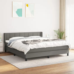 VIDAXL Sommier et Matelas Gris foncé - 180x200 cm