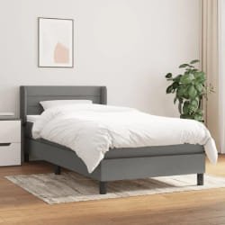 vidaXL Sommier à lattes Gris foncé avec Matelas 100x200 cm