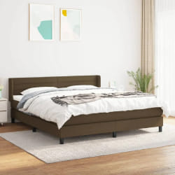 vidaXL Sommier à lattes de lit avec matelas Marron foncé 160x200 cm - 160 x 200 cm