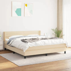 VIDAXL vidaXL Sommier à lattes avec matelas 180x200 cm - Crème