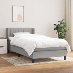 VIDAXL Sommier avec matelas - Gris clair 80x200 cm