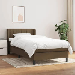 vidaXL Sommier à lattes et matelas - Marron foncé 90x190 cm
