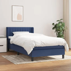 vidaXL Sommier à lattes avec matelas 100x200 cm Bleu