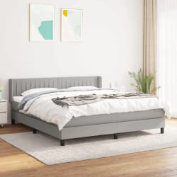 vidaXL Sommier à lattes avec matelas 160x200 cm - Gris Clair