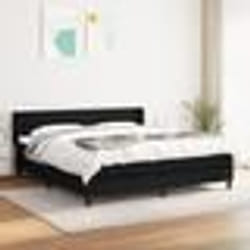 vidaXL Sommier à lattes de lit avec matelas Noir 180x200 cm Tissu - 180 x 200 cm