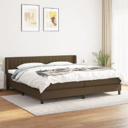 vidaXL Sommier à lattes avec matelas 200x200 cm marron foncé
