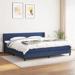 vidaXL Sommier à lattes de lit avec matelas - Bleu 200x200 cm
