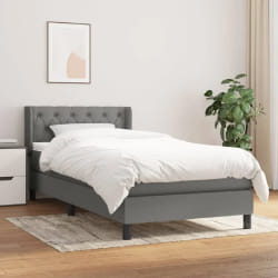 vidaXL Sommier à lattes avec matelas - Gris foncé 80x200 cm