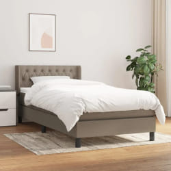 vidaXL Sommier à lattes avec matelas - Taupe - 90x190 cm