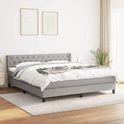 VIDAXL Sommier Gris clair 160x200 cm Tissu