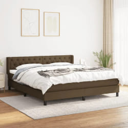 vidaXL Sommier à lattes de lit avec matelas Marron foncé 160x200 cm - 160 x 200 cm