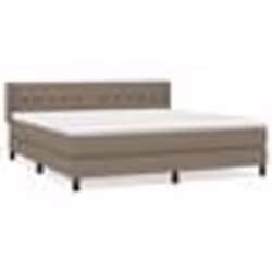 vidaXL Sommier à lattes de lit avec matelas Taupe 160x200 cm Tissu - 160 x 200 cm