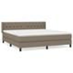 vidaXL Sommier à lattes de lit avec matelas Taupe 160x200 cm Tissu - 160 x 200 cm