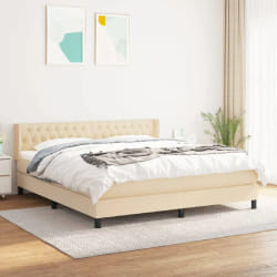vidaXL Sommier à lattes avec matelas Crème 180x200 cm