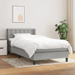 VidaXL Sommier à lattes 90x190 cm avec matelas - Gris clair