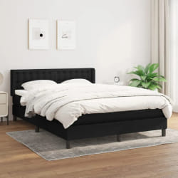 vidaXL Sommier tapissier avec matelas 140x190 cm - Noir
