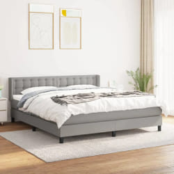 VIDAXL Sommier à Lattes avec Matelas 160x200 cm Gris clair