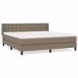 vidaXL Sommier à lattes de lit avec matelas Taupe 160x200 cm Tissu - 160 x 200 cm
