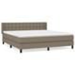 vidaXL Sommier à lattes de lit avec matelas Taupe 160x200 cm Tissu - 160 x 200 cm