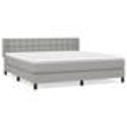 vidaXL Sommier à lattes de lit avec matelas Gris clair 180x200cm Tissu - 180 x 200 cm