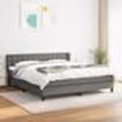 vidaXL Sommier à lattes de lit avec matelas Gris foncé 180x200cm Tissu - 180 x 200 cm