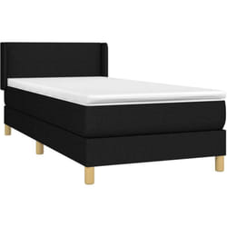Vidaxl - Lit À Sommier Tapissier Avec Matelas Noir 90x190 Cm Tissu
