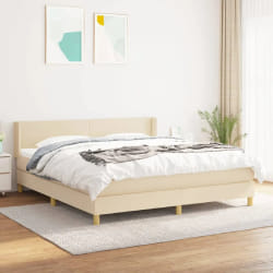 VIDAXL Sommier à lattes de lit avec matelas - Crème