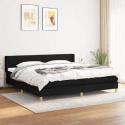 VIDAXL Sommier avec Matelas - Noir 200x200 cm