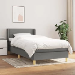 VIDAXL Sommier à lattes avec matelas - Gris foncé 90x190 cm