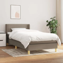 vidaXL Sommier à lattes de lit avec matelas 90x190 cm - Taupe