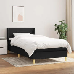 vidaXL Sommier lit avec matelas - Noir
