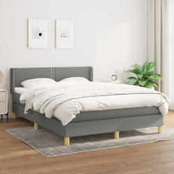 vidaXL Sommier à lattes avec matelas Gris foncé 140x200 cm