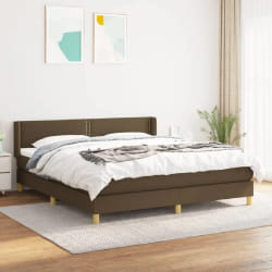 VIDAXL Sommier à Lattes avec Matelas Marron Foncé 180x200 cm