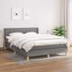 vidaXL Sommier à lattes de lit avec matelas Gris foncé 140x190cm Tissu - 140 x 190 cm