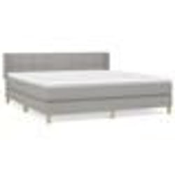 vidaXL Sommier à lattes de lit avec matelas Gris clair 180x200cm Tissu - 180 x 200 cm