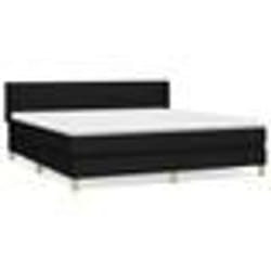 vidaXL Sommier à lattes de lit avec matelas Noir 180x200 cm Tissu - 180 x 200 cm