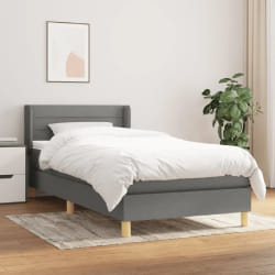 vidaXL Sommier et matelas 90x190 - Gris foncé