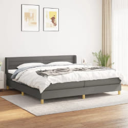 vidaXL Sommier à lattes de lit avec matelas - Gris foncé