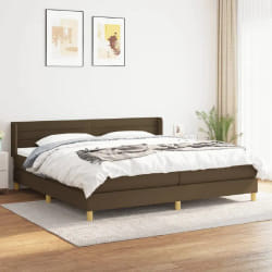 vidaXL Sommier à lattes avec matelas 200x200 cm - Marron foncé