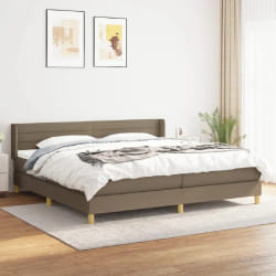 VIDAXL Sommier à lattes avec matelas taupe 200x200 cm