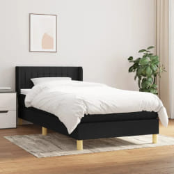 VIDAXL Sommier à lattes de lit avec matelas - Noir