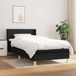 VIDAXL Sommier à lattes avec matelas - Noir 90x200 cm