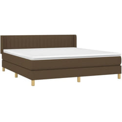 vidaXL Sommier à lattes de lit avec matelas Marron foncé 160x200 cm - 160 x 200 cm