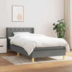 vidaXL Sommier à lattes avec matelas - Gris foncé 80x200 cm