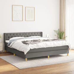vidaXL Sommier à lattes avec matelas 160x200 cm - Gris foncé