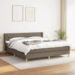 Vidaxl Lit à sommier avec matelas - Taupe 160x200 cm