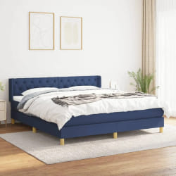 VIDAXL Sommier à lattes avec matelas - Bleu